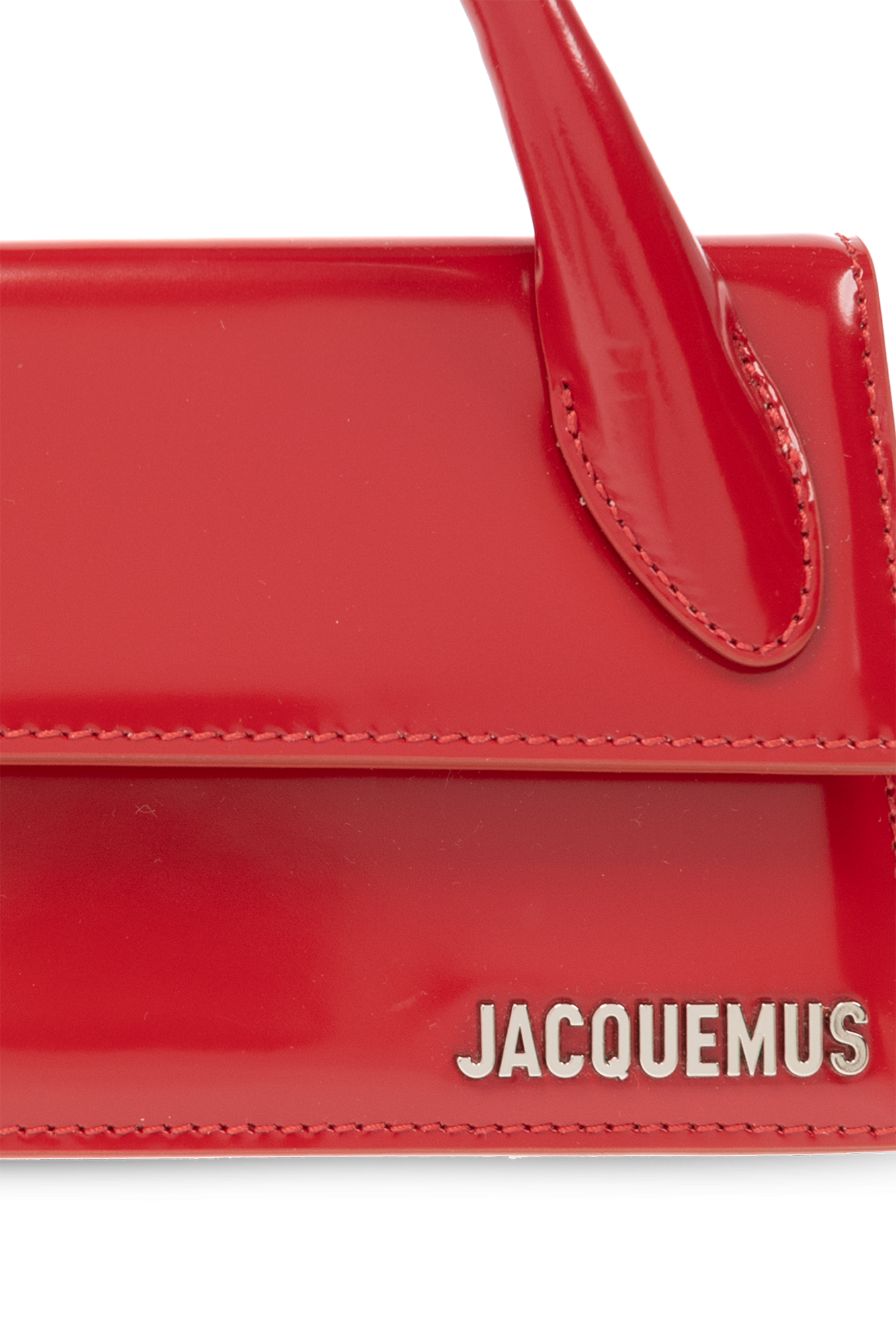 Jacquemus Red Patent Leather Long Le Chiquito Top Handle